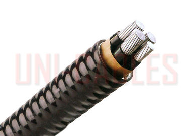 6 AWG Alloy Interlock Aluminum Conductor Cable , Armored Jacket PVC Sheathed Cable