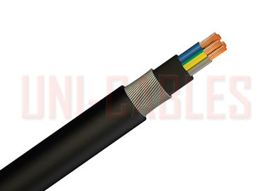 Black HFFR Copper Armoured Cable , Aluminium Cross Linked Polyethylene Cable